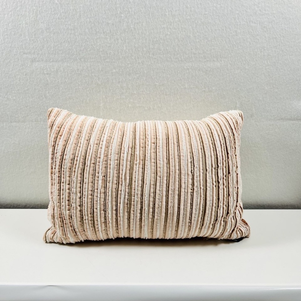 Newport Collection Pillow Multi-color Striped Textured Design 18" x 12"
